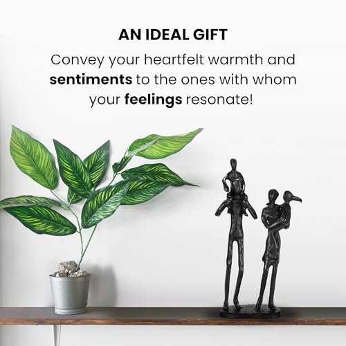 Rustic Family Figurines Family of Four Sculptures Parents and Kids Statues for Bedroom Décor Cast Iron Family Sculpture for Living Room Decor Gifts for Family Unique Art Piece Modern Home Décor - style: Family of Four Sculptures