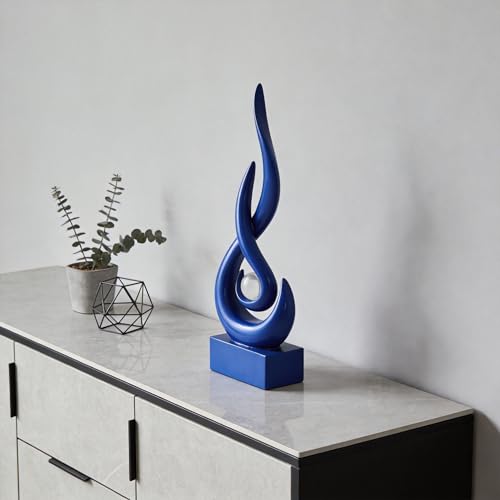 Modern Abstract Art Table Decoration,Resin Flame Statue Modern Centerpiece Ornaments for Living Room Great Gift Idea Home Decor,Collectibles (Pure Blue) - color: Pure Blue