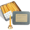 Meditation Beeswax Taper Candles Set, 20 Minute Pure Beeswax Mini Prayer Candles, 30 pcs Small Wishing Candle with Brass Candle Holders for Home Yoga - color: Beeswax, size: 30 Pack