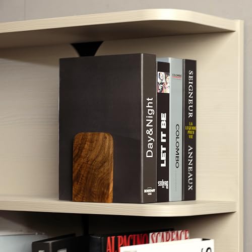 TILISMA Wooden Bookends for Shelves | Walnut Book Stopper for Bookshelves | Modern Wood Bookends for Shelf | Small Book Ends to Hold Firmly | Unique Transportable Separator for Bookshelves (Pair) - size: Pair