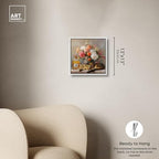 Art Remedy Cat Floral Vase Perfume Canvas Fashion Pet Art, White Frame, 12" x 12" - color: White Frame, size: 13"L x 13"W
