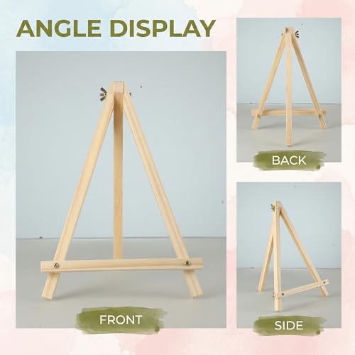 8 Pack 11.8In Tabletop Easel, Wooden Easels for Paiting Adjustable Foldable for Kids, Students, Beginners