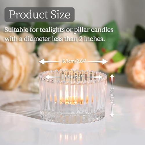 HAVITI 24 Pcs Large Tea Light Holders, Clear Glass Candle Holders, Votive Candle Holders for Table Centerpiece Wedding Table Decor(1.57" H 2.64" D) - color: Clear