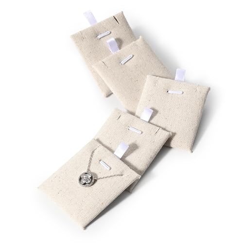 Oirlv 10 PCS Jewelry Display Cards Linen Earring Necklace Card for Selling - size: 10PCS Linen Jewelry Cards