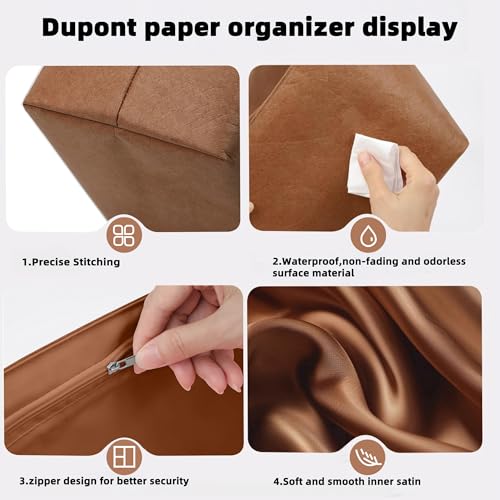 DGAZ Lightweight Purse Organizer Insert for The Row Ns Parker Tote S/M/L, Silk DupontPaper Inner Bag for Luxury Bag (Medium, Gold) - color: Gold, size: Medium