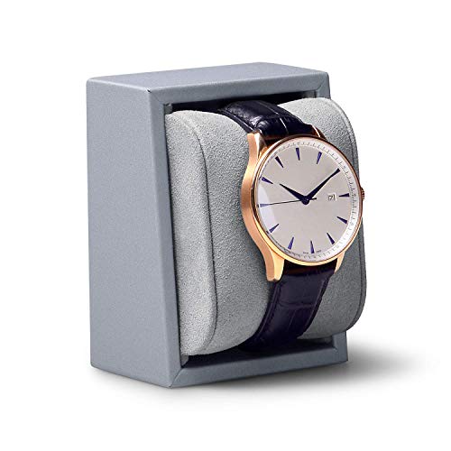 Oirlv Premium Leather Single Watch Display Stand Bracelet Wrist Watch Showcase Jewelry Display Holder (Light Grey) - color: Light Grey