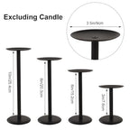 Set of 7 Metal Black Candle Holders, Assemblable Pillar and Taper Candlesticks, Halloween Fall Thanksgiving Day Dining Table Centerpieces Decor, Mantle Fireplace Candle Sticks Decorations