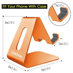 CreaDream Cell Phone Stand, Cradle, Holder, Aluminum Desktop Stand Compatible with Switch, All Smart Phone, iPhone 15 14 13 12 Pro Max Plus Mini Xr X Se 8 SE -Orange - color: Orange