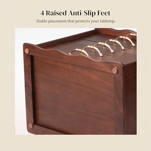 KINTNESS Black Walnut Wooden Jewelry Box - 6 Drawers Solid Wood Large Jewelry Organizer with Secret Compartment for Women Girls, Jewelry for Bracelet, Necklace, Ring, Earring - style: 6-Drawer Design