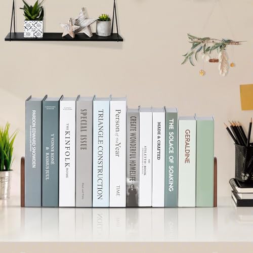 Book Ends, Sturdy Wooden Bookends for Shelves - Heavy Duty Non-Slip Book Organizers, Decorative Bookend Holders for Home Office, Library, Black Wood Universal Economy Bookend, Medium, 1 Pair - color: Oak Wood, size: Medium