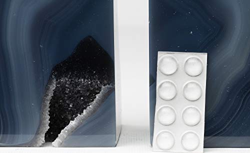 Agate Bookend with Rubber Bumpers Plus Includes Bonus Minerals (3.5-6 lb, Natural) - color: Natural, size: 3.5 - 6 lb