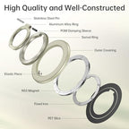 SYNCWIRE Magnetic Phone Ring Holder for MagSafe, 360° Rotation Cell Phone Grip Stand Finger Ring Kickstand Two-Sided Magnet Compatible with iPhone 17 Pro Max 16 15 14 13 12 MagSafe Accessories - color: Single Ring-1PCS-Yellow