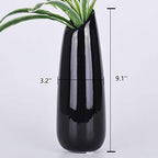 VanEnjoy 9.4" Black High Creative Oblique Opening Design Desktop Ceramic Vase Home Office Decoration Vases - color: Black