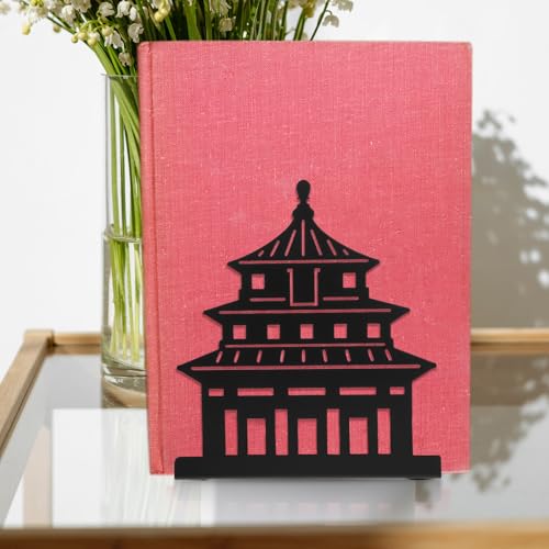 Metal Bookend Small Shaped Book Stand Crafted Metal Book Organizer for Office and Home Use