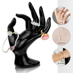 yuntop 1 Pack Hand Form Ring Holder Mannequin Hand Jewelry Organizer Stand Watch Stand Bracelet Ring Support Aesthetic Rack (Black) - color: Black