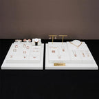 2 Slot PU Leather Necklace Jewelry Stand Pendant Drawer Jewelry Organizer Tray Bracelets Display Holder (White) - size: 3.15" x 6.3" x 0.98"