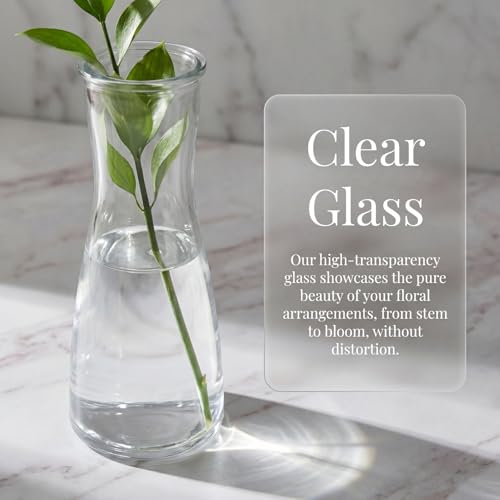 Set of 12 Glass Bud Vases, Clear Small Flower Vases for Centerpieces, 6 Oz Decorative Vase for Wedding, Birthday, Events, Dining Room