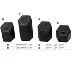 MOOCA Jewelry Ring Stand Holder Display Set, Ring Holders for Jewelry Organizer Stand Pedestals Display 4 Pcs Set, Black Faux Leather - color: Black Faux Leather