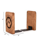 Kaizen Casa Bookends Iron & Acacia Wood Bookends for Shelves Book Ends Decorative to Hold Heavy Books (4" X 4" X 6"), (Set of 2)