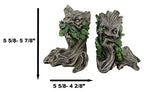 Ebros Gift Mythical Forest Tree Spirit Ent Celtic Greenman Decorative Bookends Figurine Pair Set 6" Tall Wicca Horned God Sculptural Bookend Library Bookshelf Accent