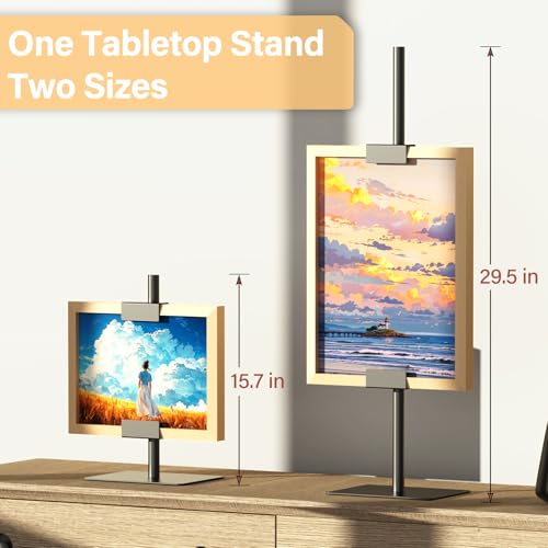HzTinT 1PCS Tabletop Picture Frame Stand,Heavy Metal Base Adjustable Size Table Easels for Display,Picture Frame Holder Art Display Stand for Signs, Canvas