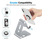 OMOTON Foldable Cell Phone Stand, C4 Portable Aluminum Phone Holder, Adjustable Phone Dock Cradle Compatible with iPhone 16/15/14 Pro Max, Samsung Galaxy, Small Tablets and Other Phones, Grey - color: Grey