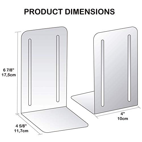 Acrimet Premium Metal Bookends (Heavy Duty) (Deep Blue Color) (1 Pair) - color: Dk Blue