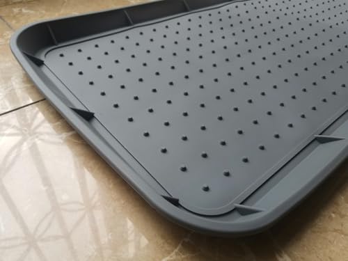 Rubber Boot Tray for Entryway,Soft Boot Mat,Shoe Tray,Shoe Mat for Indoor and Outdoor Use (Soft Silicone Rubber Gray, 29.5X14.9 inch) - color: Soft Silicone Rubber Gray, size: 29" x 14" x 1.2"