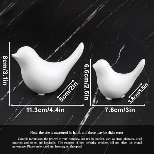 Elegant White Small Bird Sculptures,Modern Abstract Art Pieces for Bookshelf Decor, Coffee Table Decor, and Luxury Home Decor Accents(2Pcs White Birds) - color: White