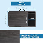 LAPGEAR Home Office Lap Desk with Device Ledge, Mouse Pad, and Phone Holder - Gray Woodgrain - Fits up to 15.6 Inch Laptops - Style No. 91545 - color: Gray Woodgrain, size: Home Office