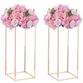 Nuptio Gold Vase for Wedding Centerpieces with Acrylic Panel - 2 Pcs 23⅝ inch Tall Vases Centerpiece for Tables Home Party Decorations - size: 23⅝ inch Tall