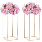 Nuptio Gold Vase for Wedding Centerpieces with Acrylic Panel - 2 Pcs 23⅝ inch Tall Vases Centerpiece for Tables Home Party Decorations - size: 23⅝ inch Tall