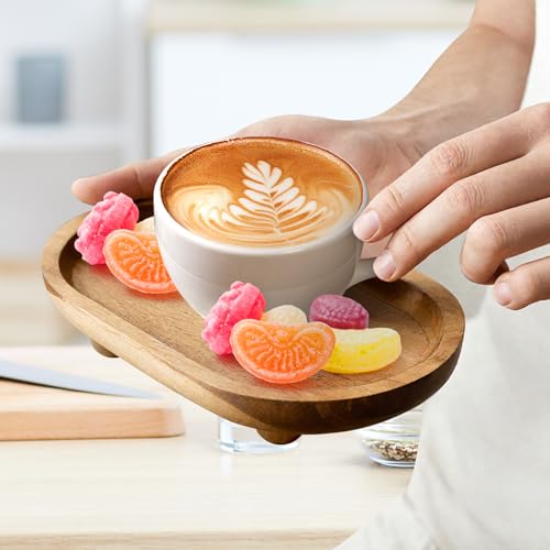 Vaveren Small Wooden Riser Wooden Pedestal for Display Tray Display Riser for Entry Table Farmhouse Kitchen Tabletop Centerpieces , Oval 11.8x19.8x4.3cm - color: Oval 11.8x19.8x4.3cm