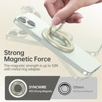 SYNCWIRE Magnetic Phone Ring Holder for MagSafe, 360° Rotation Cell Phone Grip Stand Finger Ring Kickstand Two-Sided Magnet Compatible with iPhone 17 Pro Max 16 15 14 13 12 MagSafe Accessories - color: Single Ring-1PCS-Yellow