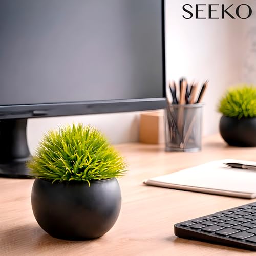 Fake Succulents Plants Artificial in Premium Ceramic Pots (2 Pack Round) Realistic Faux Succulents for Bathroom, Home & Office Décor - style: 2 Pack Round