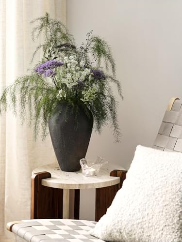 Ceramic Vase - Large 11.8 Inch Tall Floor Vase for Centerpieces, Farmhouse Flower Vases, Rustic Minimalist Home Decor for Living Room, Enterway, Wedding (Sandstone Dark Gray) - color: Sandstone Dark Gray, size: 11.8 Inch