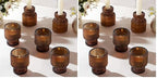 DARJEN 6 Pcs Amber Candlestick Holders - Glass Taper Candle Holders Tealight Votive Candle Holders for Table Centerpieces, Wedding, Dinner Party, Home, Gifts (Pack of 2) - color: Amber, size: 6Pcs (Pack of 2)