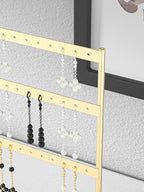 Julysky Earring Holder Organizer, Earring Stand, 4 Layers, Golden - color: Golden, size: 4 Layers