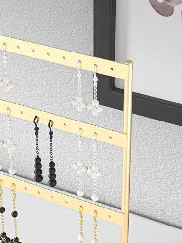 Julysky Earring Holder Organizer, Earring Stand, 4 Layers, Golden - color: Golden, size: 4 Layers