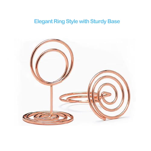 Jofefe 20Pcs Table Number Holders, Place Card Holder, Mini Table Card Holders, Cute Picture Holder Photo Holders for Wedding Reception Party, Table Centerpieces (Rose Gold) - color: Rose Gold
