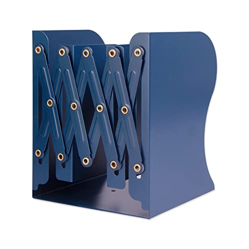 Aobopar Metal Bookends - Heavy Duty Book Holders for Shelves, Suitable for Office, Home and School Use (Dark Blue) - color: Dark Blue