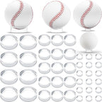 120 Pcs Baseball Holder Ring Stand 0.6/1.22/1.77 Inch Round Acrylic Stands, Small Display Stand Ring Clear Sphere Holder for Small Balls, Baseball, Golf Ball, Crystal Ball, Egg Stand, Marble, Softball - size: Stand: 0.6 1.22 1.77 in-120 pcs