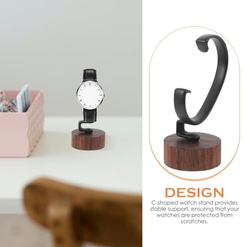 Watch Display Stand Show Rack Wrist Watch Holder Wrist Watch Display Holder Wrist Watch Displaying Holder Watch Stand Men and Women Black Walnut Storage Rack Wood, 10.50X4.80X4.80CM - color: Multi, size: 10.50X4.80X4.80CM
