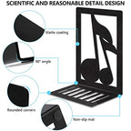 Book Ends,Metal Bookend,Bookend Decorative Heavy Book Ends for Shelves, Home Decorative Bookends for Heavy Books,Non-Skid Musical Note Bookshelf Holder - style: Music