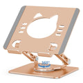 Aoviho Tablet Stand 360° Rotating Aluminum Holder, Adjustable, Portable and Foldable Monitors Stand for iPads, Compatible with 4-12.9" Tablets, Golden - color: Golden