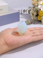 Jovivi Crystal Owl Decor Opalite Healing Stone Crystal Pocket Owls Figurine Statue Hand Carved Polished Natural Gemstone Sculpture Home Office Desk Meditation Gift - color: Opalite