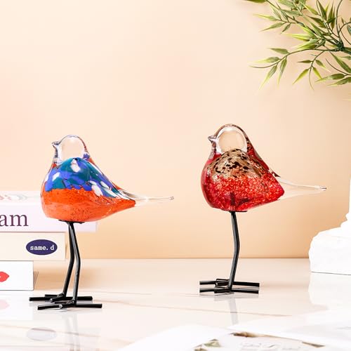 Glass Bird Figurines Art Collectible Ornaments Statue Figurines Modern Handmade Sculpture Home Decor - color: Bd-8