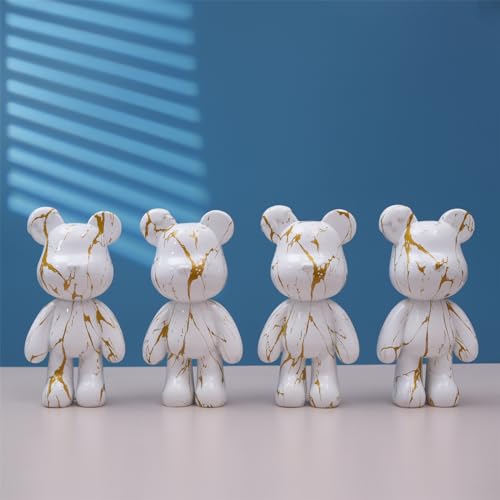 Bear Sculpture Decor for Home, Resin Animal Statue Ornament for Living Room, Bedroom, Office on Table, Shelf, Cabinet (Type A) - color: Type a