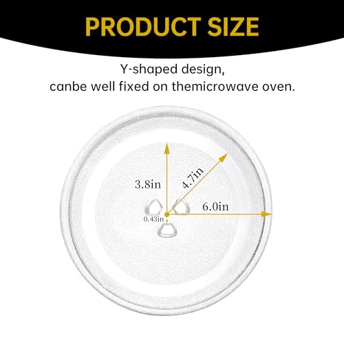 12" Microwave Glass Turntable Plate, 12" / 30.5cm Microwave Tray Replacement Glass Plate, Glass Tray Replacement for LG, GE, Magic Chef, Hotpoint, Panasonic, Kenmore, etc - size: 12"