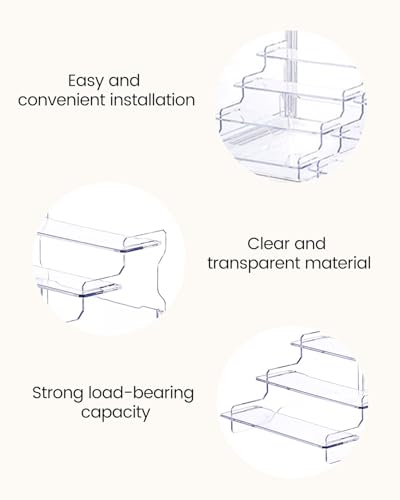 4 Tier Compact Acrylic Display Risers for Perfume, Cupcakes, Figurines – Clear Tiered Tray Stand for Decorative Organizing, Party, Holiday 8.27 IN